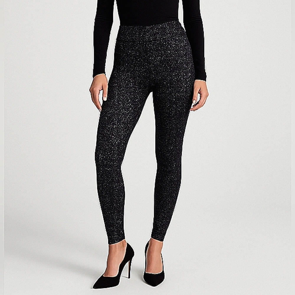 Express Black Glitter Leggings